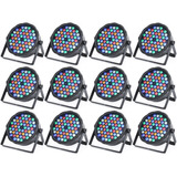 12x Refletor Slim Led Par 64 Rgbwa 54 Leds Cree De 3w Festas