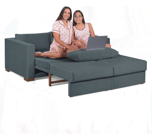 Sofa Cama Casal Sofia 2 Lugares 170cm Talento Mveis