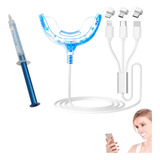 Kit Blanqueador Dental Electrónico Luz Led Uv Jeringa Gel