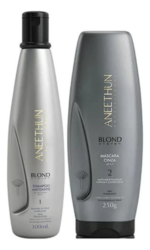 Kit Aneethun Blond System Shampoo Matizante + Máscara Cinza