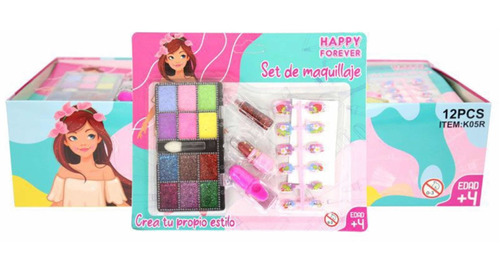 Set Maquillaje Niña + Uñas Postizas Niña