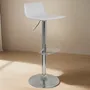 Banqueta Stick Regulable Makom Asiento Tapizado En Ecocuero Blanco | Envío gratis