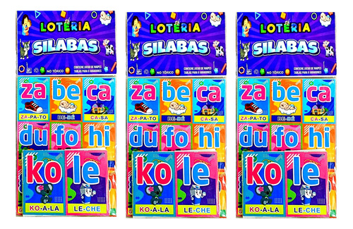 Juego Loterias Silabas Letras Didactico Niños Educativo Pack