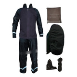 Combo Traje Impermeable 4 Piezas Dama + Protector De Maleta 