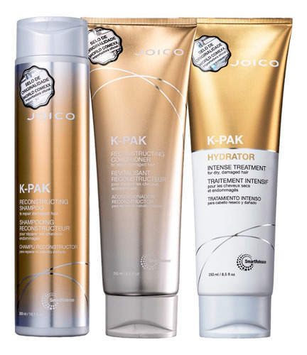 Joico K-pak Tratamento Shampoo +condicionador +máscara 250ml