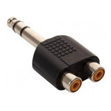 Adaptador Ficha Plug 6.5 Stereo Macho Estereo A 2 Rca Hembra