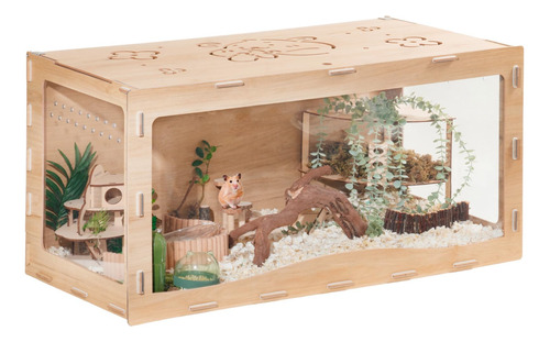 Mewoofun Jaula De Madera Para Hamster Grande Para Hamsters E