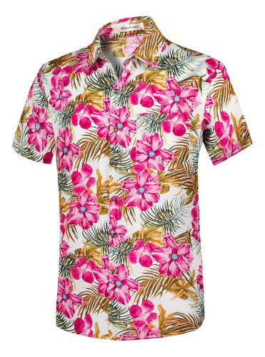 Camisa Hawaiana Casual De Manga Corta 100% Algodón,florales