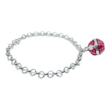 Pulsera De Acero Blanco Con Globo Terraqueo