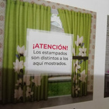 Cortina Concord Verde Con Flores Beige