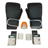 Combo Guantes Boxeo Kick Boxing Muay Thai + Bucal + Vendas 