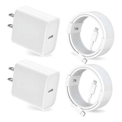 Cargador Carga Rápida Para iPhone 14 Y Cable Original 2 Pack Blanco