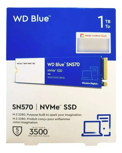 Disco Sólido Nvme Western Digital Sn570  1tb Azul 