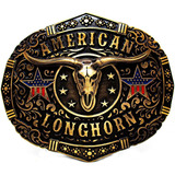 Fivela American Longhorn Country Peao Eua Ouro Velho Country