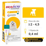 Bravecto Antipulgas E Carrapatos 2 - 4,5kg Transdermal 0,4ml