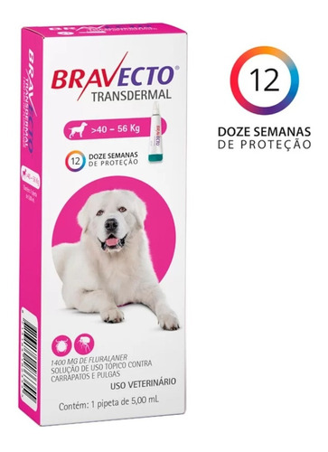 Antipulgas E Carrapatos Bravecto Transdermal  Cães - 1400mg