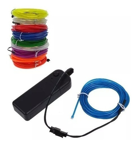Wire Hilo 3m Luminoso Luz Neon Dj Cable Tron Led Fl+inversor