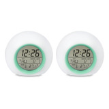 2 Despertadores Para Niños, Reloj Digital Wake Light Con 7 C