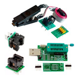 Programador Usb Ch341a + Pinza Cable + Adapt 200mil + 150mil
