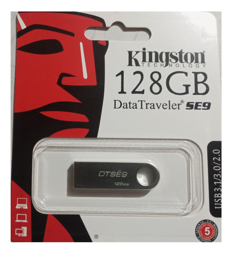 Memoria Usb Kingston Datatraveler Se9 Dtse9h 128gb 2.0 Gris