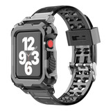 Carcasa Correa Armored Negra Para Apple Watch Toda Medida