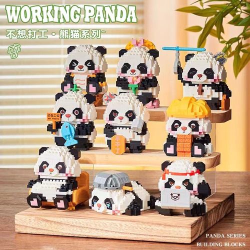Montaje De Bloques De Construcción Del Panda Gigante Chino