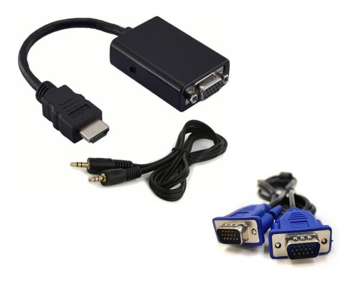 Conversor Adaptador Hdmi Vga Extensor Tela Com Cabo Vga 1,5m