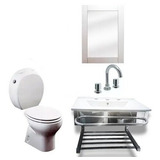 Set Baño Ferrum Atuel Vanitory 60x46 Hydros Acero Colgante