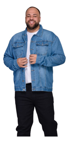 Jaqueta Masculina Sarja Preta Plus Size