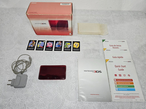 Nintendo 3ds Ctr-001 Cor  Flame Red Completo!