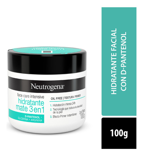 Neutrogena Face Care Intensive Hidratante Mate 3 En 1  100g