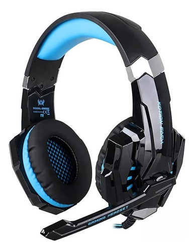 Audífonos Gamer Kotion Each G9000 Black Y Blue Con Luz Led