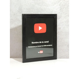 Cuadro Personalizado De Youtube 20x25 Boton Rojo C/ Tu Canal