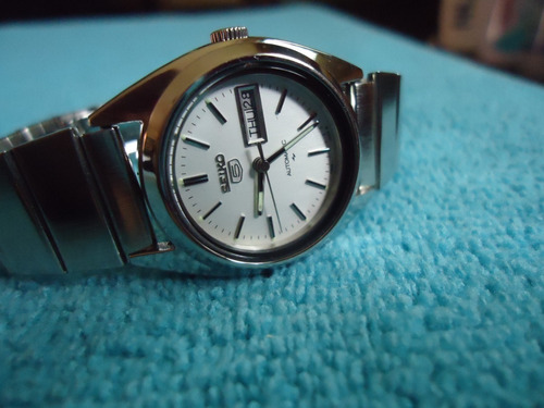 Seiko White Reloj Vintage Retro Automatico Para Dama Japan