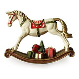 Ornerx De Navidad Del Caballo De Oscilación Figurita Con Lo