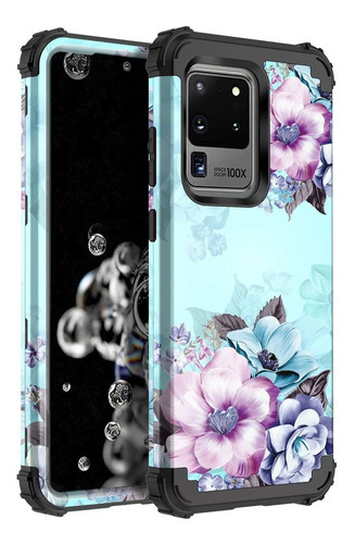 Funda Para Samsung Galaxy S20 Ultra (diseno Flor Azul)