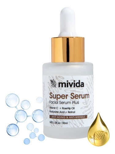 Mivida Super Suero Todo En Uno Cara Cuello Retinol Hialuróni Momento De Aplicación Día/noche Tipo De Piel Aceitoso, Sensible, Mixto, Seco, Normal