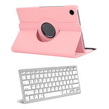 Capa Rosa Com Teclado P Tablet Samsung Galaxy A7 Lite 8.7