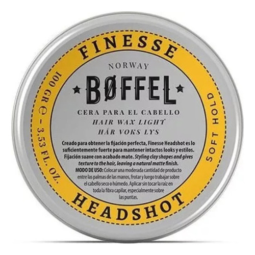 Cera Capilar Boffel Headshot Finesse Fuerte Medio Suave 300g