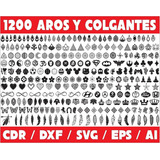 Pack De Vectores Corte Laser- 1200 Aros Y Colgantes