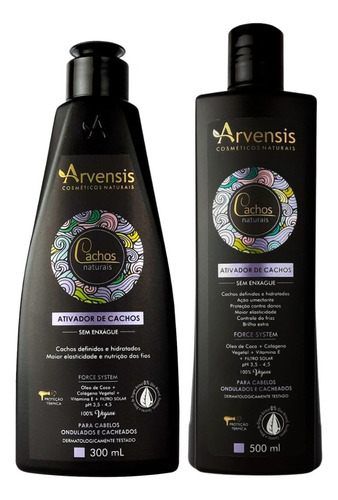 Kit Arvensis Ativador Ondulados E Cacheados 300ml E 500ml