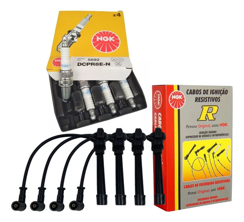 Kit Cables Y Bujias Ngk P/ Fiat Palio Siena Fire 1.0 1.3 16v