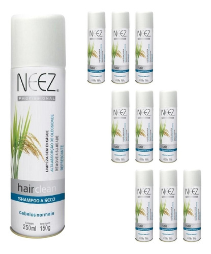 Kit 9un Shampoo A Seco Cabelos Normais Hair Clean Neez