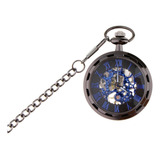 Reloj De Bolsillo Cadena Antigua Steampunk Vintage Esqueleto