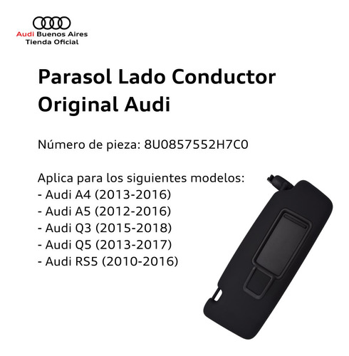 Parasol Lado Conductor Audi A4, A5, Q3, Q5 Y Rs5 Audi Foto 2