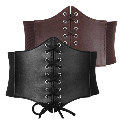 Cinturón De Corsé Elástico Ancho Para Mujer, 2 Piezas