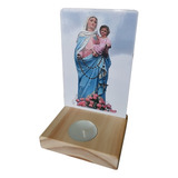 Portavela Altar De Madera Pino + Velita (caba)