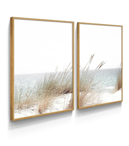 Kit Quadros Decorativos Paisagem Praia Quarto Casal Grande