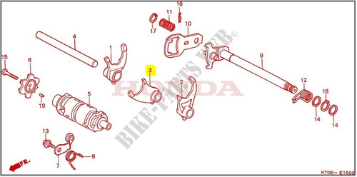 Horquilla Transmision Xr200 (1984-2002) 24231-446-650 Honda