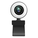 Webcam 1080p Con Luz Ajustable Y Micrófonos Reductores De Ru